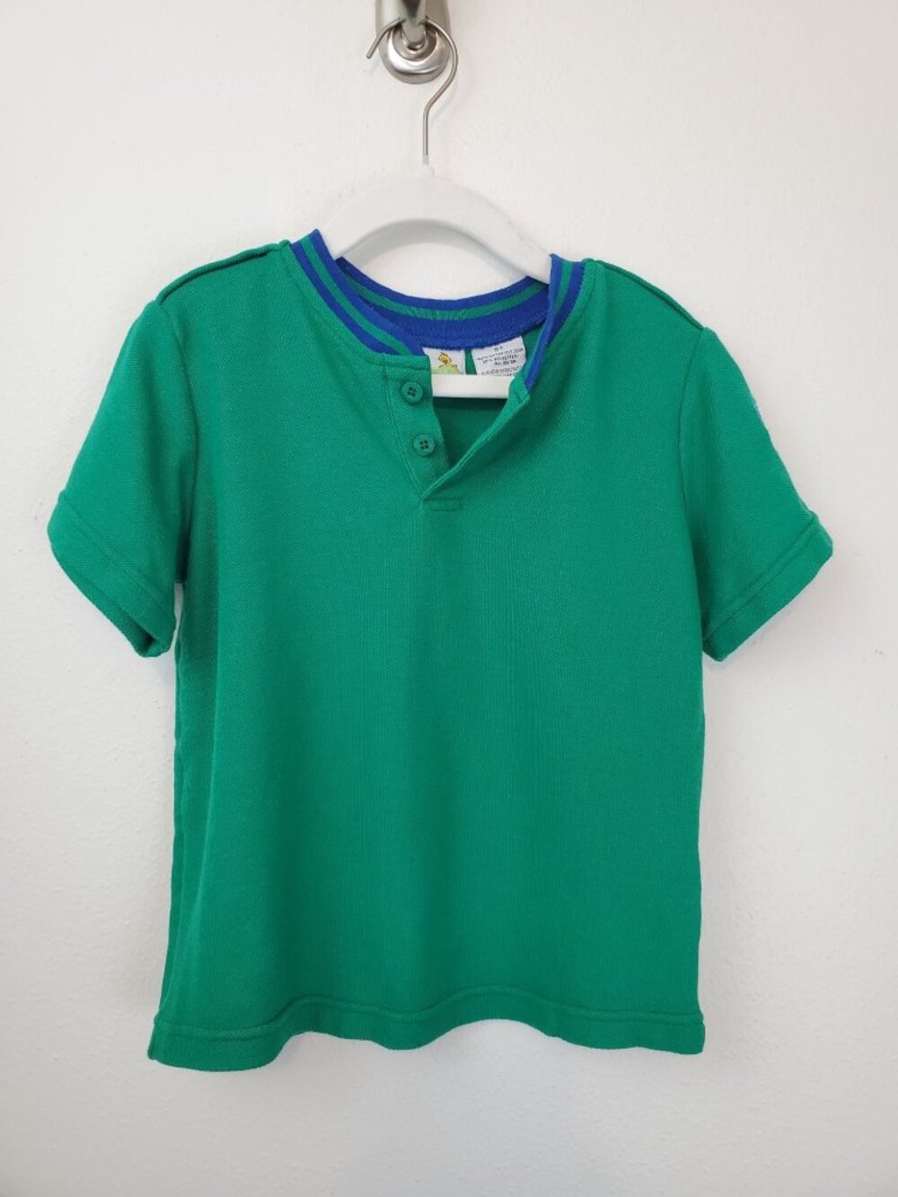 Sesame Street short sleeved green collarless polo